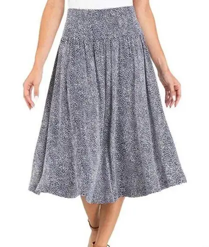 Hilary Radley  Midi Length Polka Dot Skirt Stretchy‎ waistband