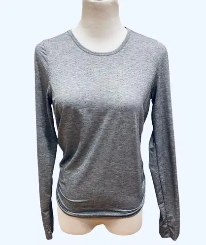 All In Motion Gray Tie Back Athletic Top Long Sleeve Lightweight S