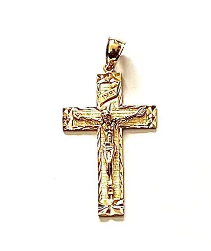 Tehrani Jewelry 14k solid gold crucifix charm | real gold pendant | religious pendant | Gift |