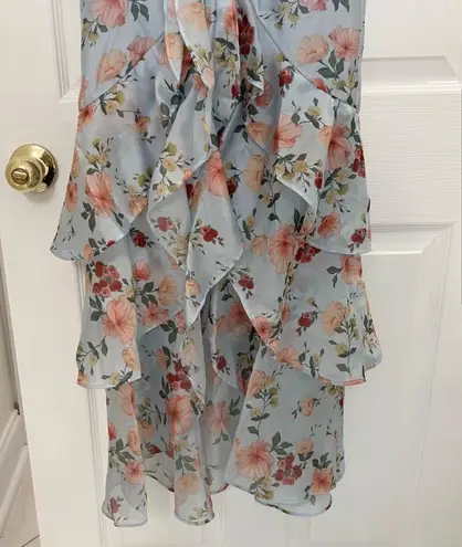 Majorelle Godfrey Gown Blue Floral Off The Shoulder Dress Size XS