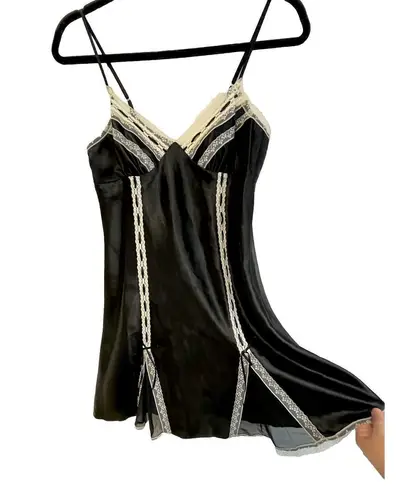 Morgan Taylor Vintage Y2K Fantasies white& Black Babydoll Slip Dress S Tuxedo