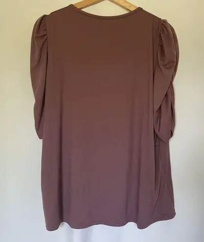 Purple lilac puffed sleeves 3/4 sleeve shirt casual comfortable soft women's 2XL Size undefined