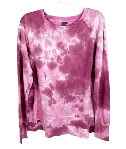 Sweaty Betty Pink Tie-Dye After Class Oversized Split Hem Pullover Sweatshirt M