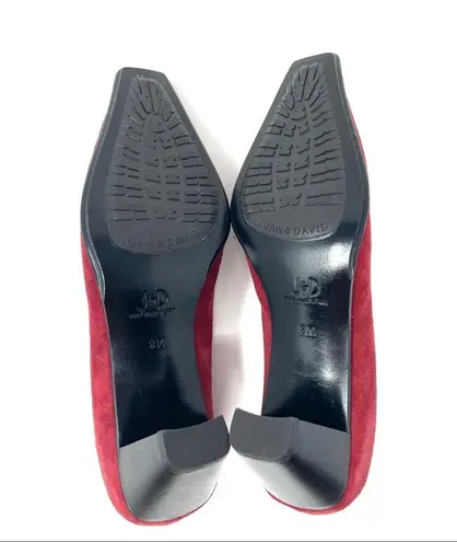 Joan & David brick red suede heels, NWOT, made in Italy, size 8