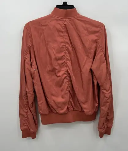 Z By Zella Women's Ella Satin Bomber Jacket in Pink Canyon Size Small