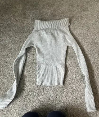 Princess Polly Gray Off the Shoulder Sweater 