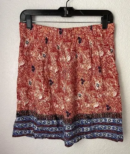 CAbi  Bella Batik Womens Skirt Size Medium Blue Red Bohemian Festival Lightweight