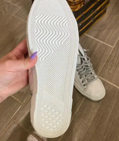 P448 Sally High Top Sneakers Cream With Snakeprint Size 38