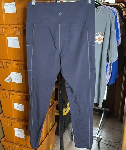 Tuff Athletics Womens High Waisted Legging with Pockets Charcoal Gray Size Large