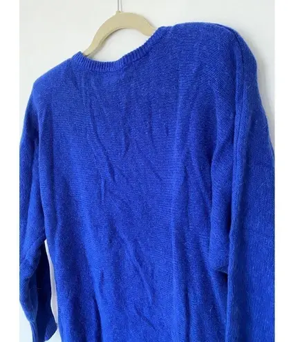 Vintage Blue D.G. NWT  lambswool angora sweater pullover beaded shoulder pads