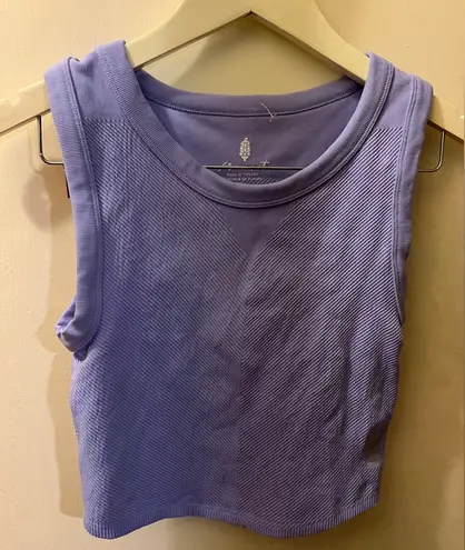 Free People Movement $40 Throw Muscle tank Top Cropped Purple Athletic Med/Lrg