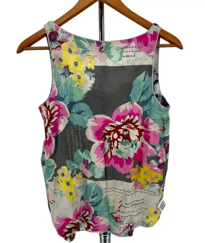 Johnny Was Reversible Floral Print Ferrara Silk Crepe de Chine Tank Top