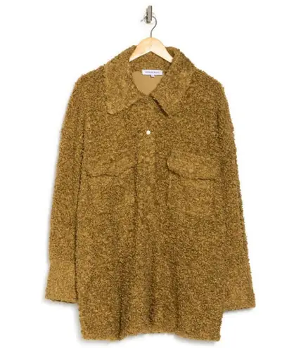 We Wore What NWT Teddy Faux Fur Shacket OLIVE Green