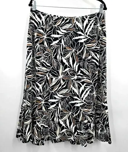 Choices Black Floral Knee Length Skirt Bottom Plus Petite XL Extra Large