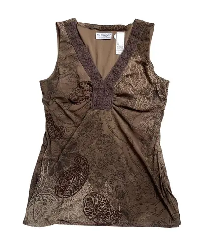 Villager Vintage y2k Liz Claiborne Vneck paisley print top