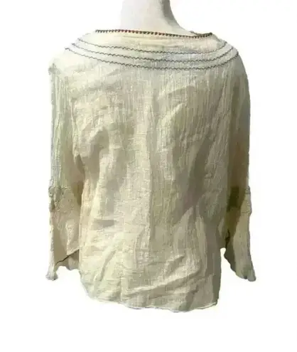 ASO Monica Geller Friends Vintage Cleo Rare Peasant Blouse White Size M