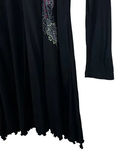 NWT Yak & Yeti Mini Dress Womens M Black Asymmetric Long Sleeve Y2K Grunge Boho Size M