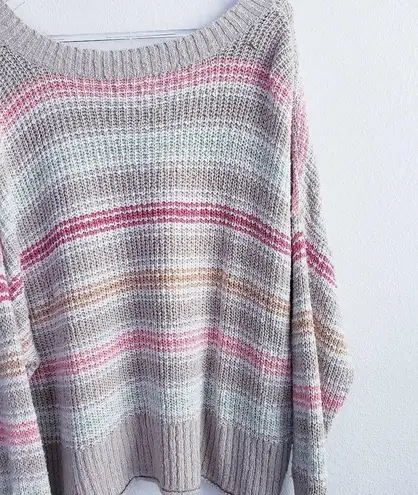 American Eagle  Striped Knit Chunky Long Sleeve Sweater