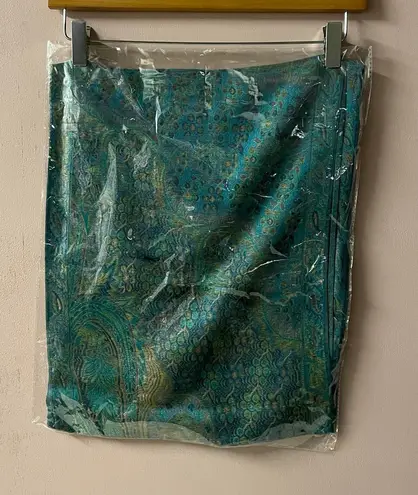 Rapti Fashion Peacock Blue Printed Lightweight Scarf NWT