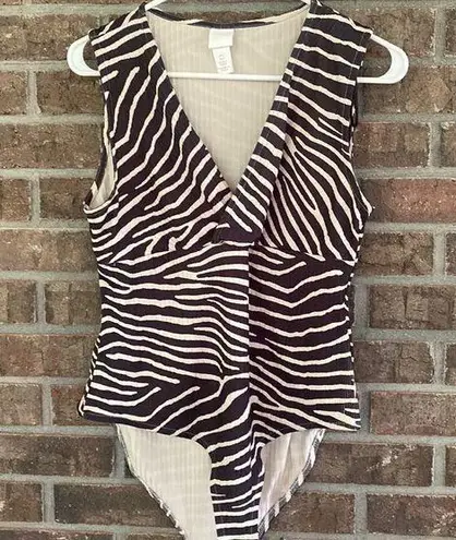 H&M Zebra striped bodysuit by  size lg - Image 1