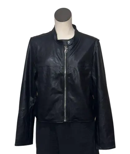 Spanx NWT   Leather-Like Moto Jacket Vegan Faux Zip Front Luxe Black 20390R thumbnail 10