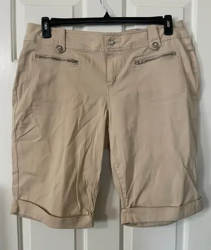 Ashley Stewart Cool Bisque Cuffed Shorts