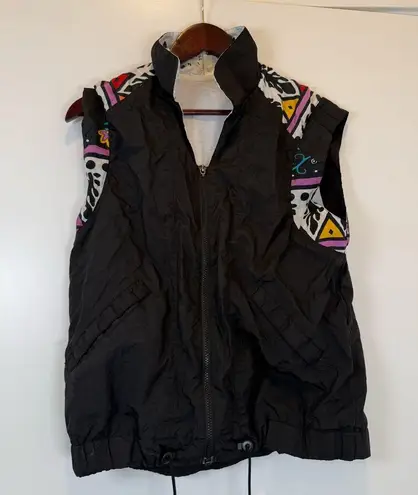 Vintage Prince Black and White Vest with Artistic Patterns Size M