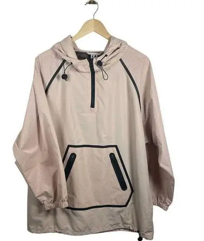 Ivy Park Women’s Perforated Mesh Hooded Pullover Jacket in Dusty Pink Size S