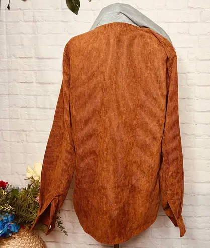 Boutique Cord & Plaid Hooded Shacket