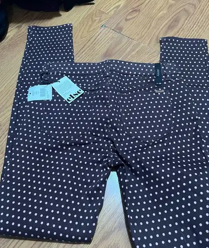 Macy's NWT ELSE () WOMEN'S PINK POLKA DOT SKINNY ANKLE JEANS SZ 29