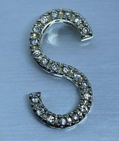 925 Solid Sterling silver initial Script letter “ S “ Pendant Signed ALF thumbnail 1