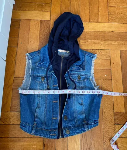 Highway Jeans Highway - Denim Vest with Faux Hoodie Insert – Edgy Street Style - Size M