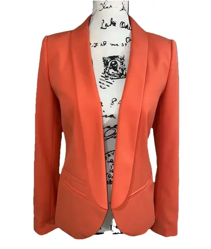Trouvé Women’s Draped Collar Blazer Jacket Coral Open Front Structured SZ XS