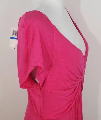 cha cha vente Hot Pink Draped Knit Dress NWT Size XL Fuchsia Wedding Guest Dress