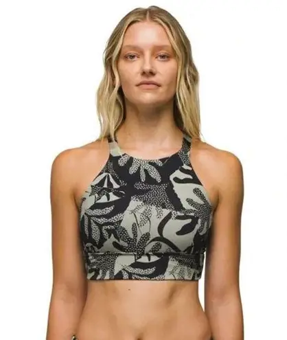prAna Black Gray Green Floral Swim Top Marine Street Seaside XS NWR Beach
