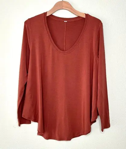 Lululemon  Up For Down Time Long Sleeve Shirt in Terracotta Rust Size XL