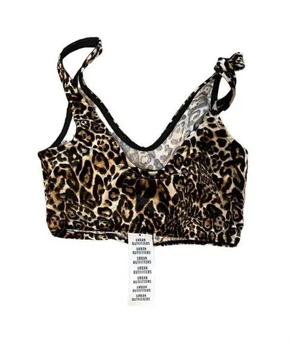 Urban Outfitters  Women’s New Leopard Animal Print Brown Motif Small Sports Bra