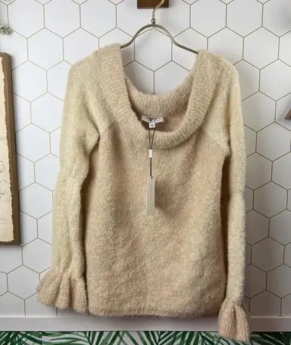 Something Navy  Beige Ombré Poplin Collared Sweater - Size - Small thumbnail 1