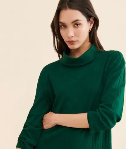 DONNI. Women's Green Striped Knit Turtleneck Long Sleeve Pullover Sweater Top S