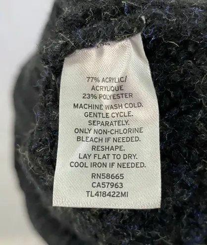 Leith New  Chunky Knit Mock Neck Sweater Pullover Black Multicolor Speckle thumbnail 16