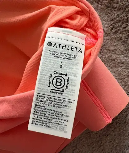 Athleta  WARRIOR TWIST LONGLINE BRA A-C - Coral Orange - Large