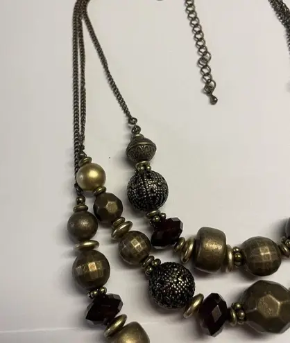 Cookie Lee Signed Bead Beaded Necklace Multi Strand Adjustable Length