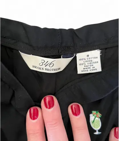 Brooks Brothers Embroidered Cocktail Pant 8 Cotton Side Zip