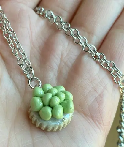 Handmade ceramic Succulent boho funky Kawaii fairy unique necklace/choker🌵🌞💚