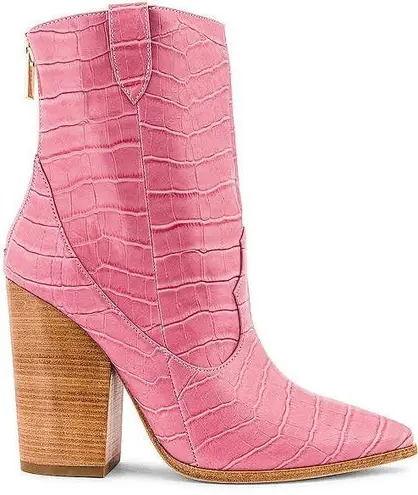 Raye Revolve Leon faux croc embossed Boot in Pink Pink color size 5.5
