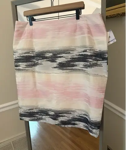 Kasper Ombre Pencil Skirt Womens 18 Pink Black Jacquard