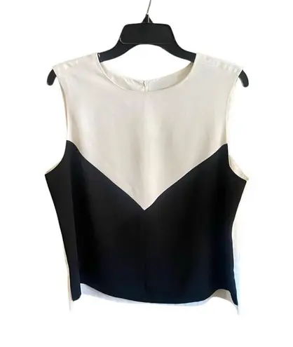 Alice Hope Chic Sleeveless Black and White Blouse. Size Large