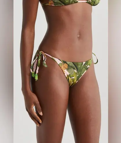 Farm Rio Banana Leaves Side Tie Bikini Bottom, Size Large, $110