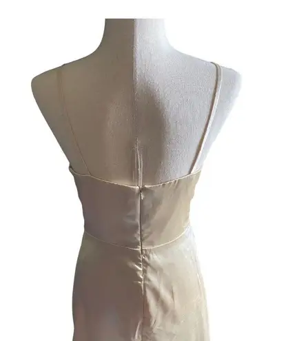 TS Couture -SATIN FEEL CREAM COLOR GOWN-SIZE SMALL