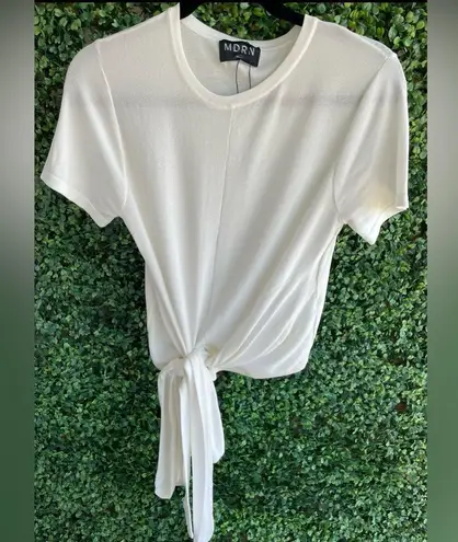 Modern Citizen - Jude Cropped Tie-Front Top in White - Sz Small | NWOT